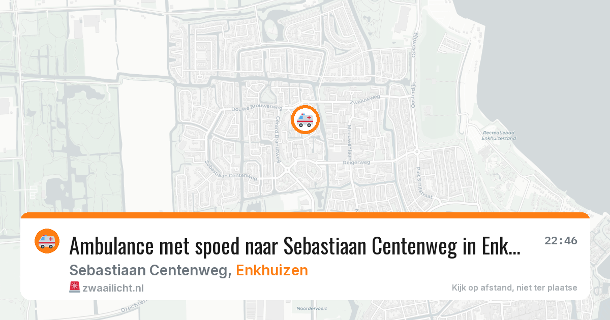 Ambulance met spoed naar Sebastiaan Centenweg in Enkhuizen — 22 jun 2026