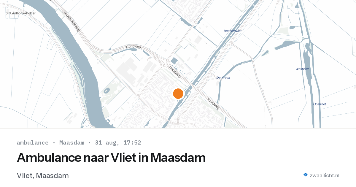 Ambulance naar Vliet in Maasdam — 31 aug 2026