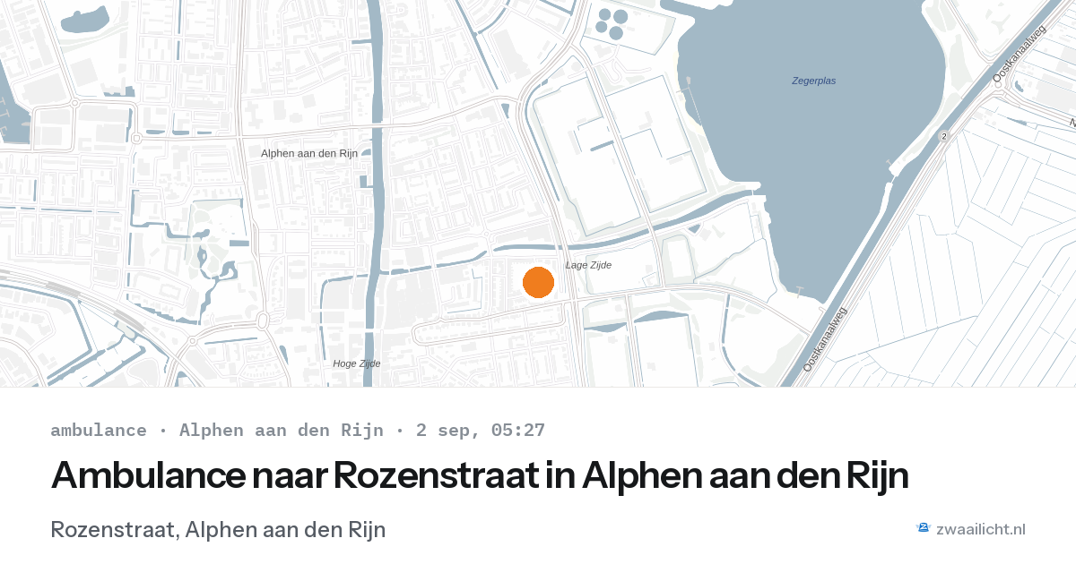Ambulance naar Rozenstraat in Alphen aan den Rijn — 2 sep 2026
