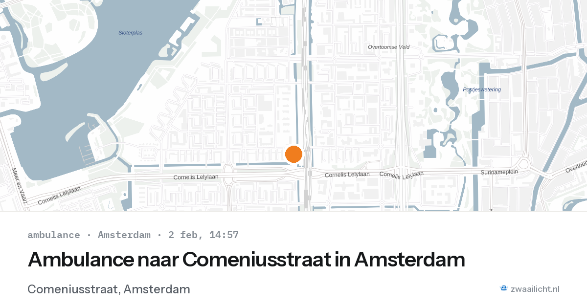 Ambulance naar Comeniusstraat in Amsterdam — 2 feb 2026