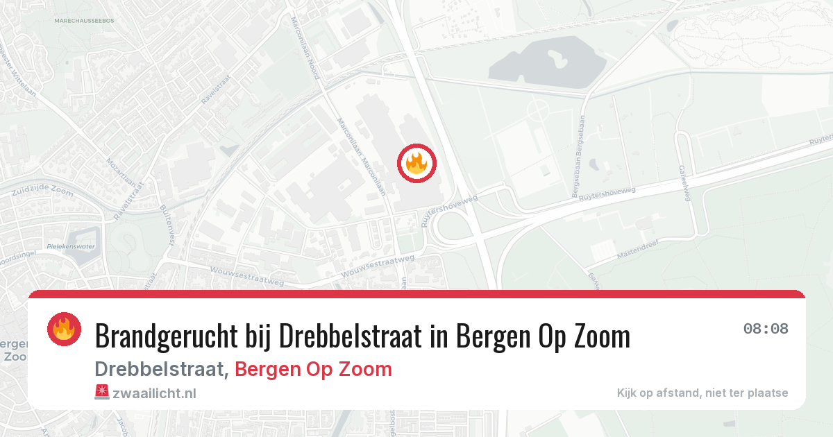 Brandgerucht bij Drebbelstraat in Bergen Op Zoom — 28 mei 2026
