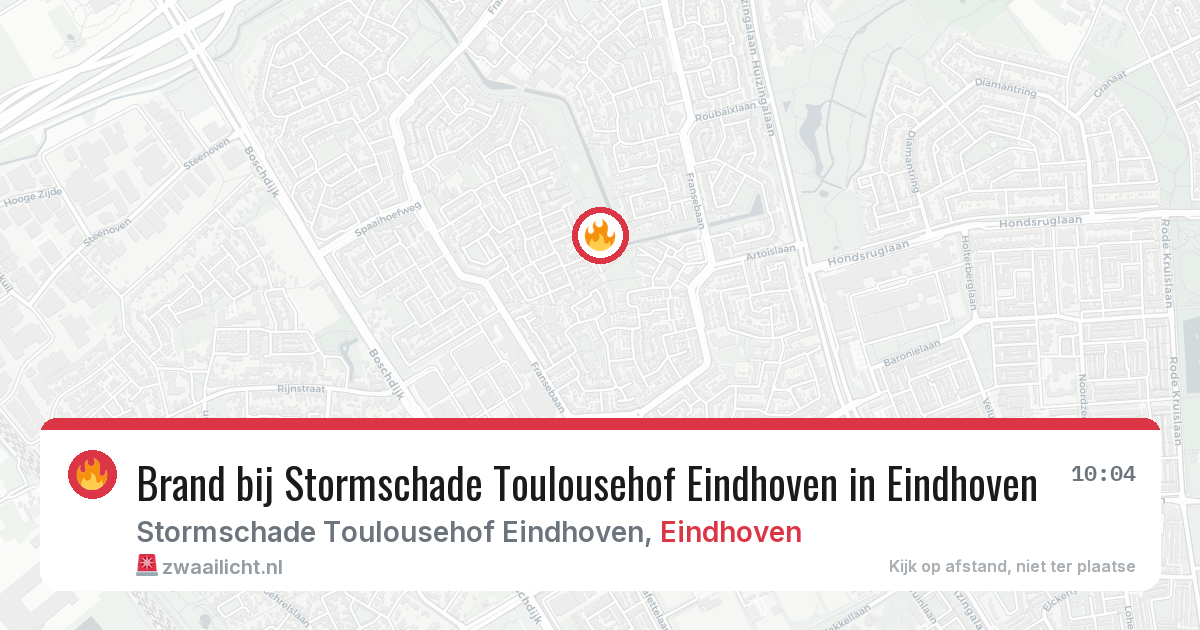 Brand bij Stormschade Toulousehof Eindhoven in Eindhoven — 28 jun 2026