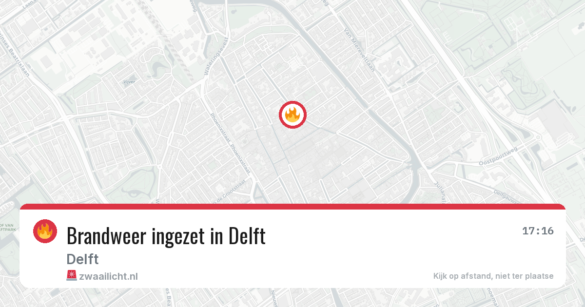 Brandweer ingezet in Delft — 12 jun 2026 | 🚨 Zwaailicht.nl
