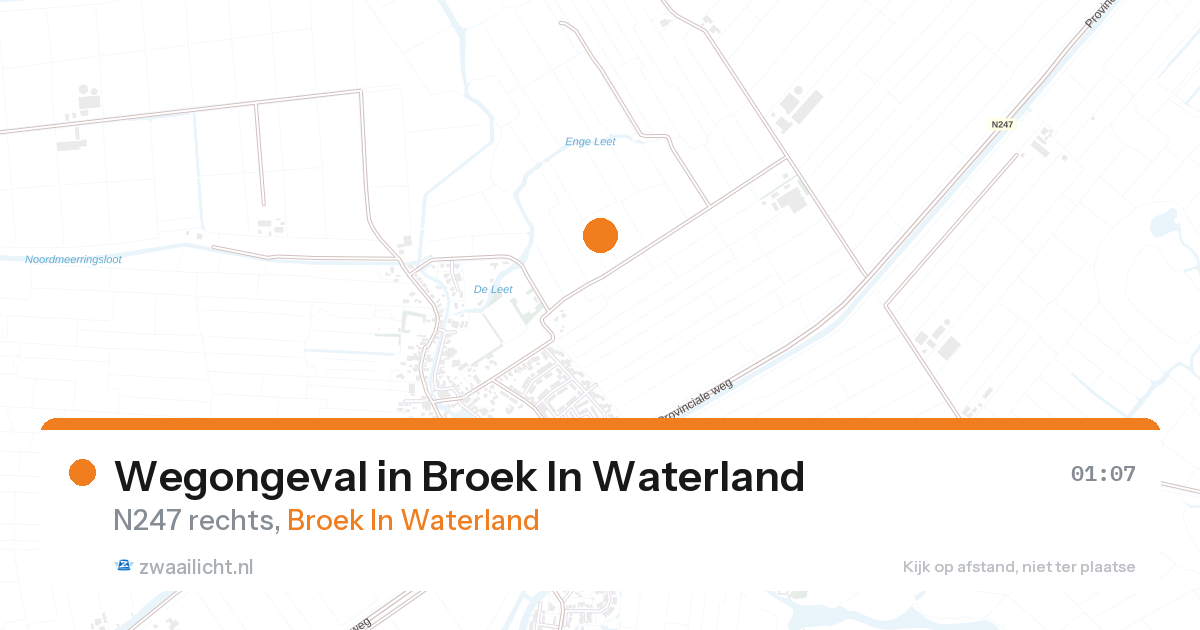 Wegongeval in Broek In Waterland — 26 aug 2026