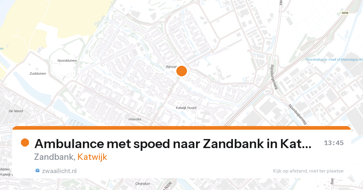 Ambulance met spoed naar Zandbank in Katwijk — 12 jun 2026