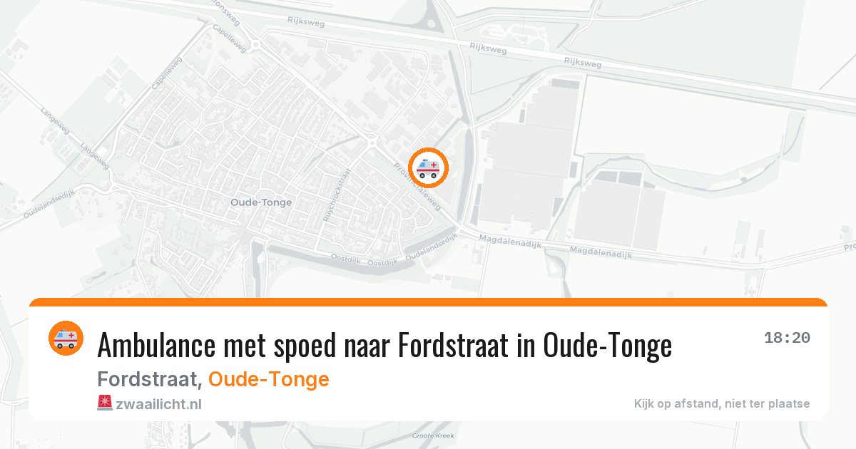 Ambulance met spoed naar Fordstraat in Oude-Tonge — 20 mrt 2026