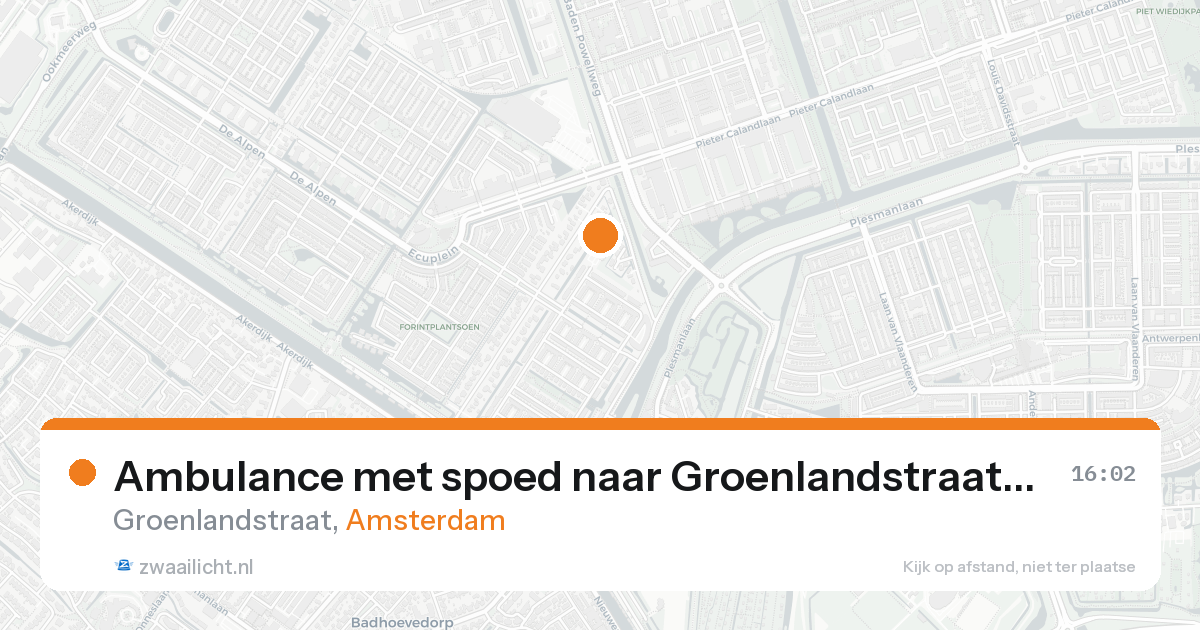 Ambulance met spoed naar Groenlandstraat in Amsterdam — 21 aug 2026