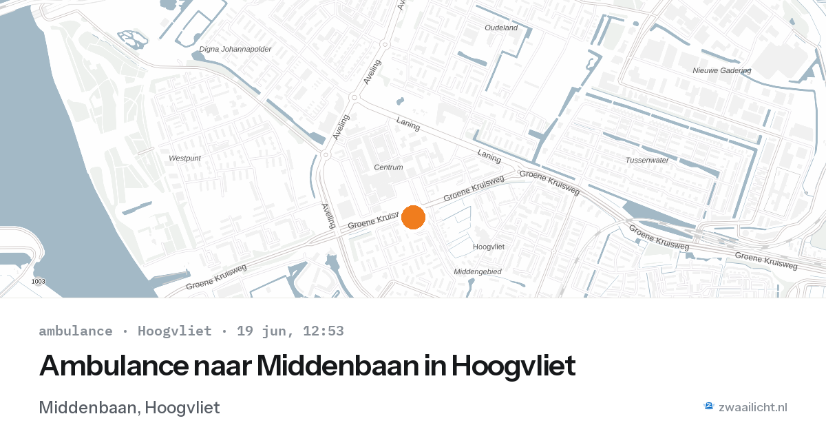 Ambulance naar Middenbaan in Hoogvliet — 19 jun 2026