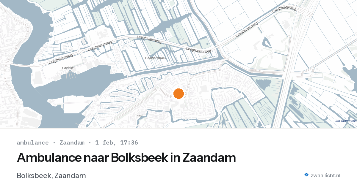 Ambulance naar Bolksbeek in Zaandam — 1 feb 2026