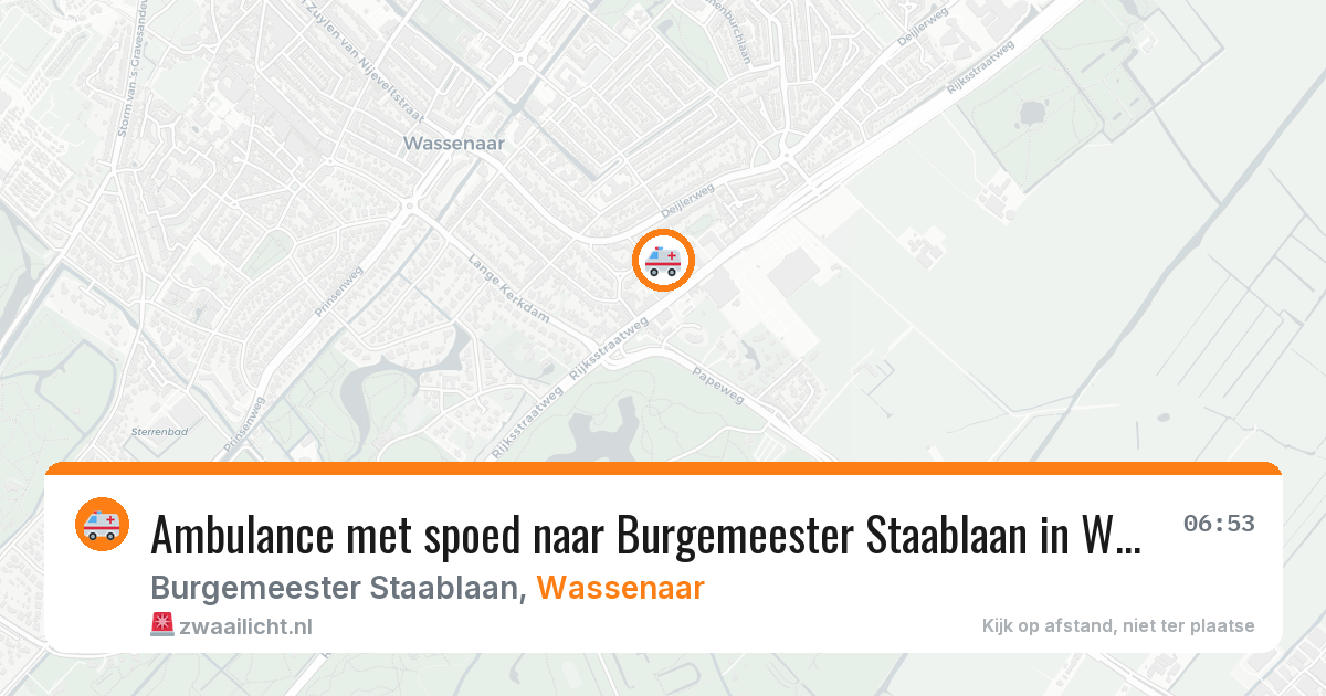 Ambulance met spoed naar Burgemeester Staablaan in Wassenaar — 23 mrt 2026