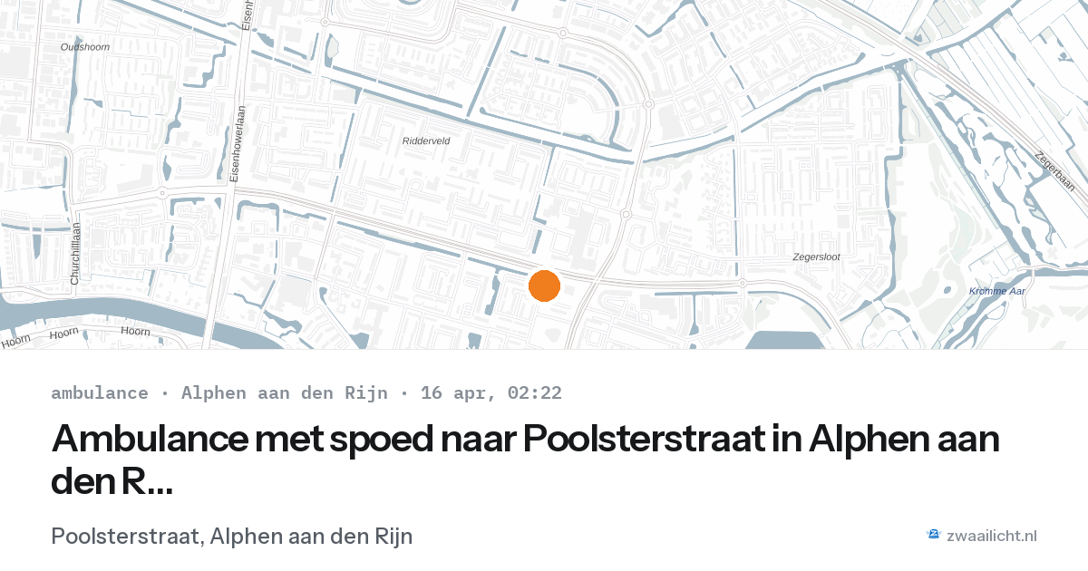 Ambulance met spoed naar Poolsterstraat in Alphen aan den Rijn — 16 apr 2026