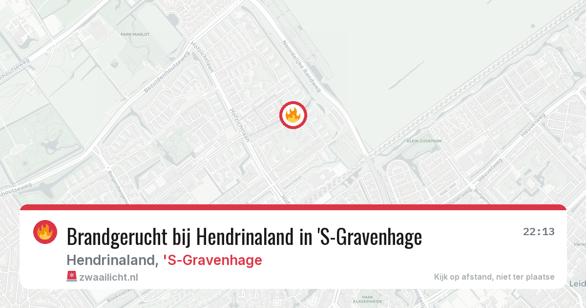 Brandgerucht bij Hendrinaland in 'S-Gravenhage — 14 mrt 2026
