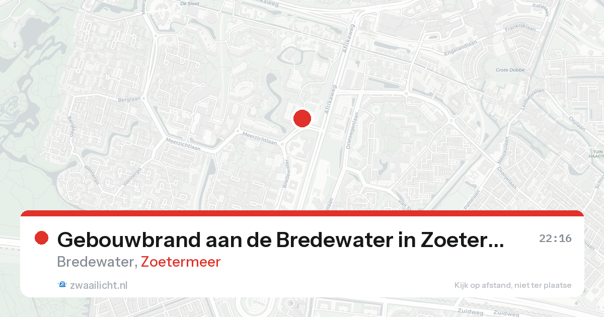 Gebouwbrand aan de Bredewater in Zoetermeer — 7 mei 2026
