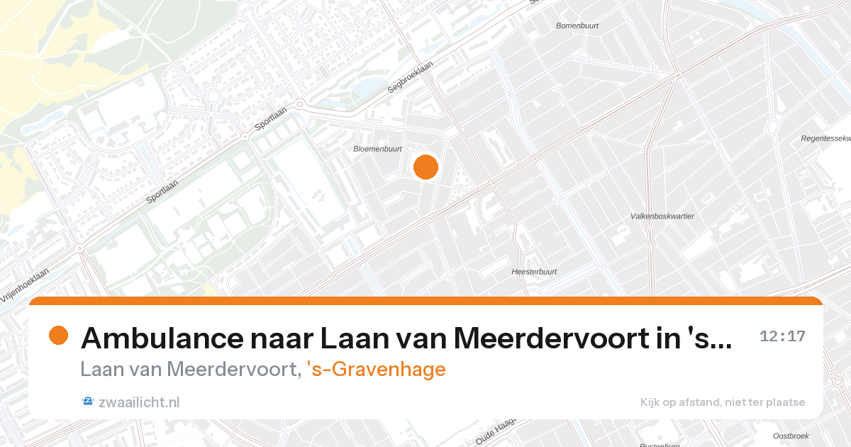 Ambulance naar Laan van Meerdervoort in 's-Gravenhage — 27 aug 2026