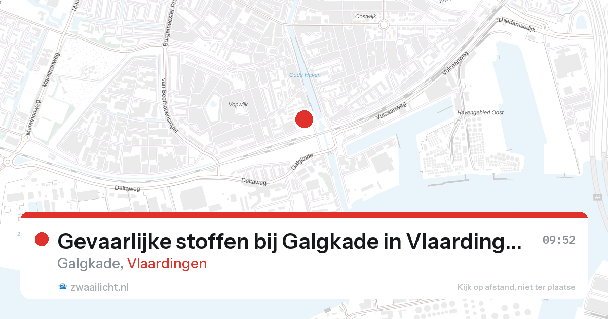 Gevaarlijke stoffen bij Galgkade in Vlaardingen — 27 aug 2026