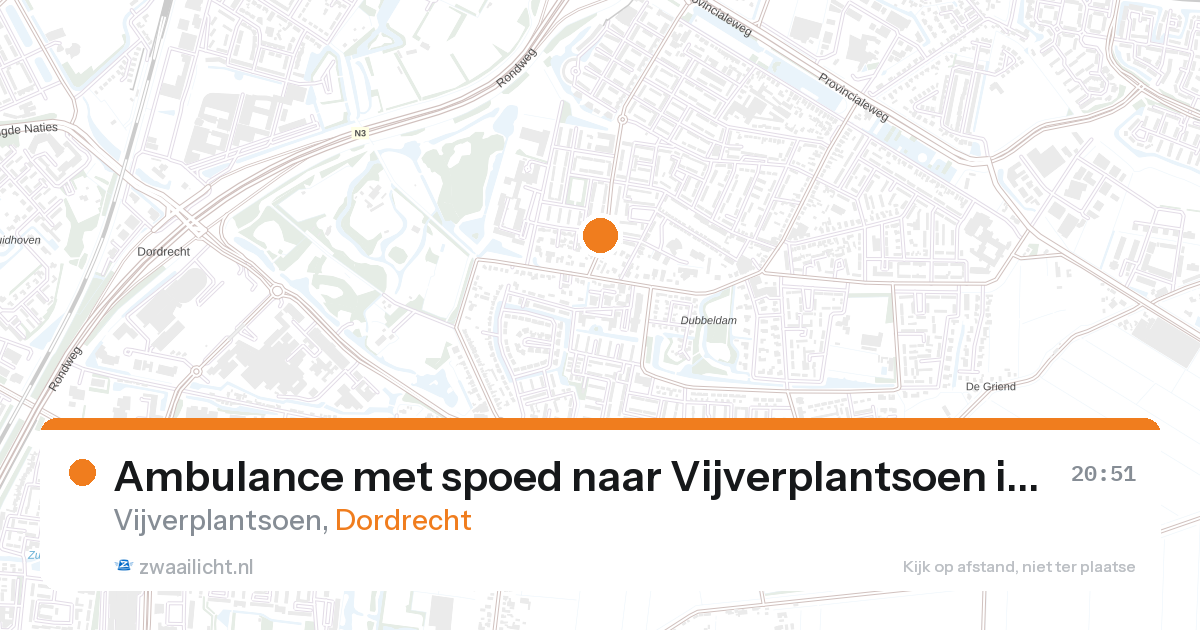 Ambulance met spoed naar Vijverplantsoen in Dordrecht — 26 aug 2026