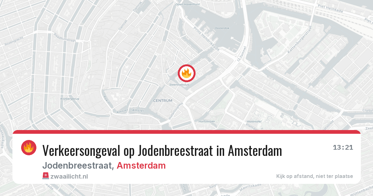 Verkeersongeval op Jodenbreestraat in Amsterdam — 7 jun 2026