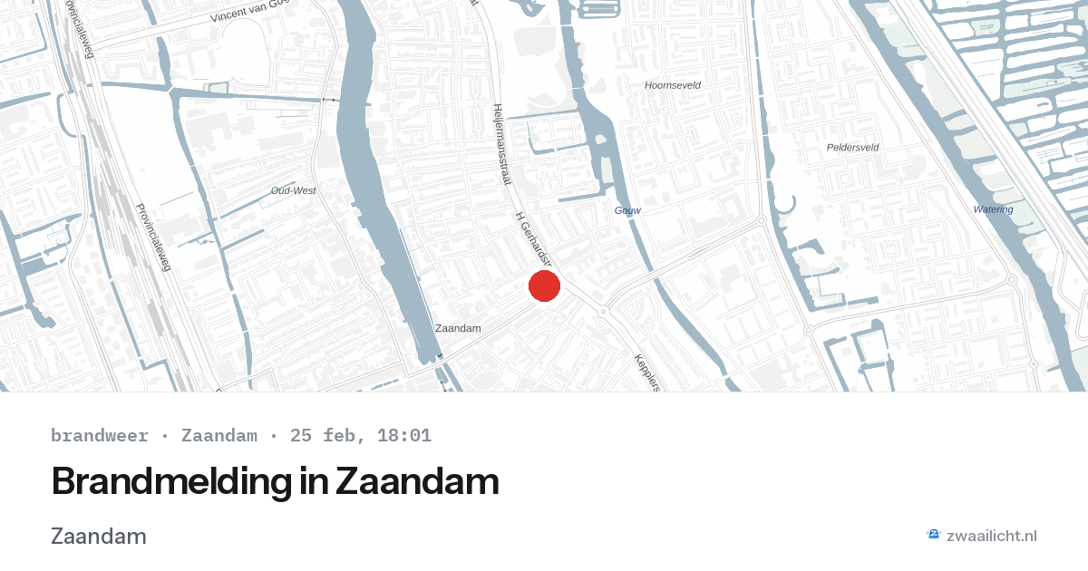 Brandmelding in Zaandam — 25 feb 2026