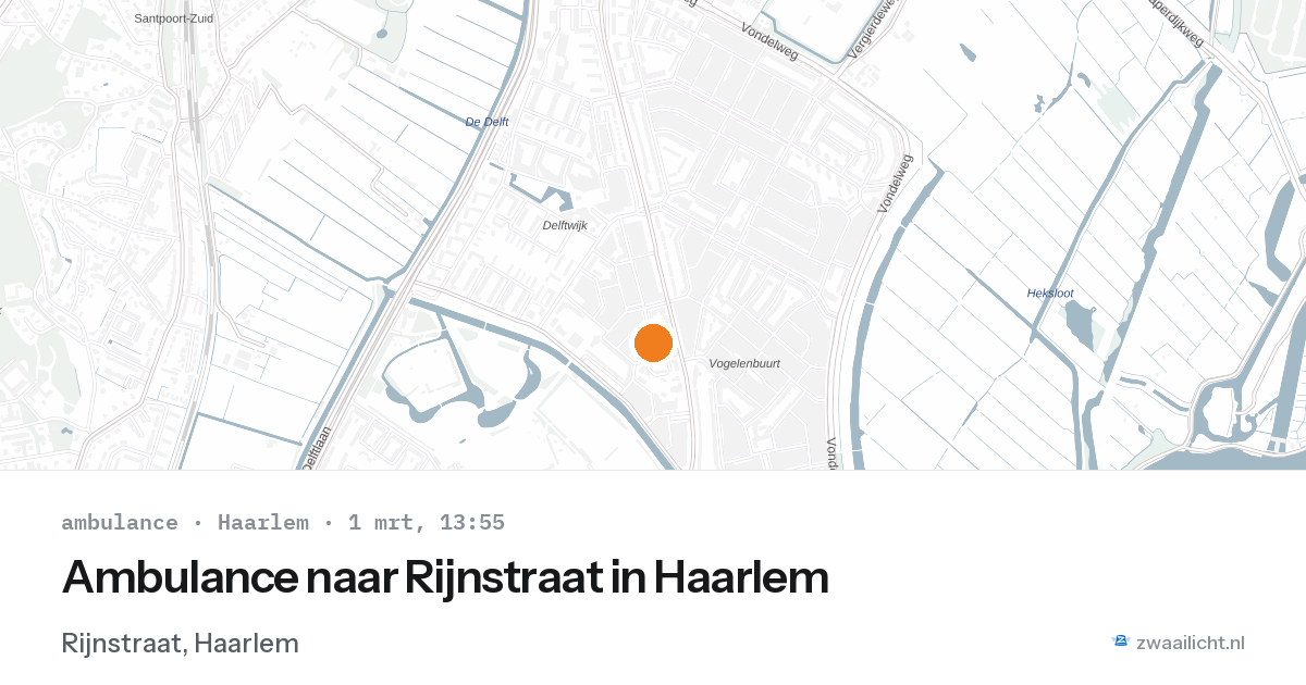Ambulance naar Rijnstraat in Haarlem — 1 mrt 2026