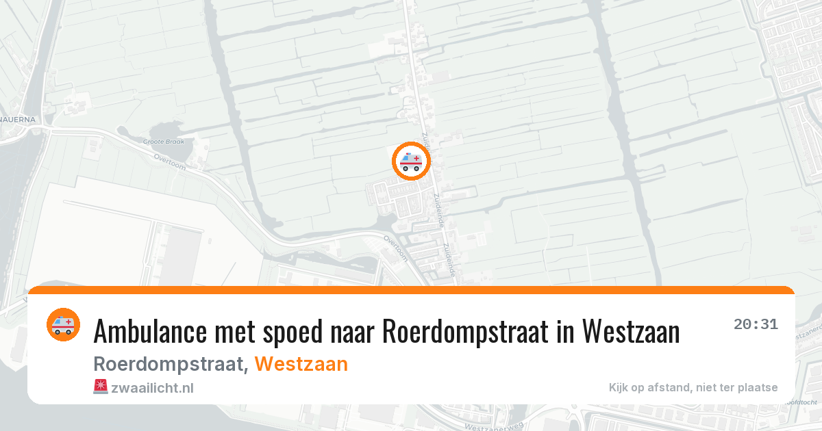 Ambulance met spoed naar Roerdompstraat in Westzaan — 22 jul 2026