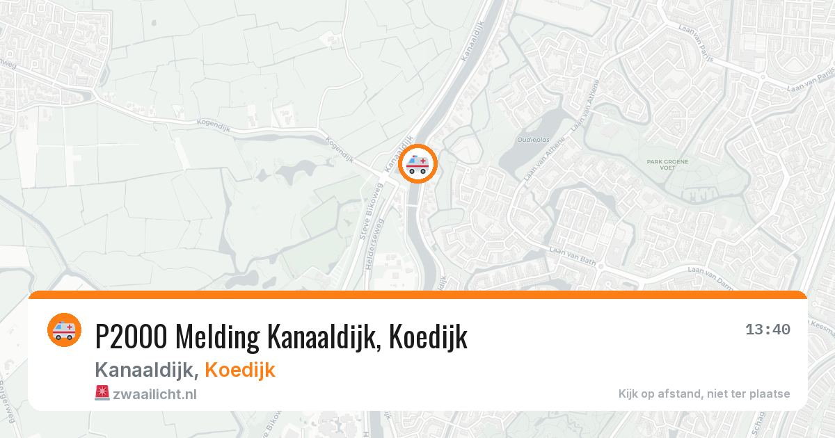 P2000 Melding Kanaaldijk, Koedijk — 22 jun 2026