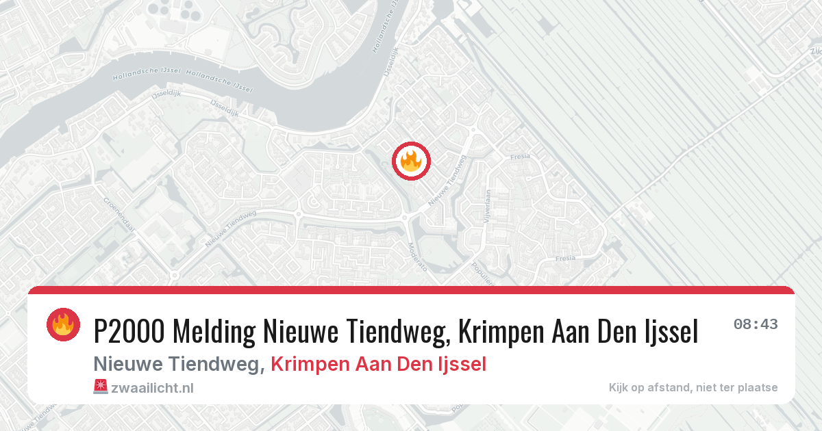 P2000 Melding Nieuwe Tiendweg, Krimpen Aan Den Ijssel — 10 aug 2026