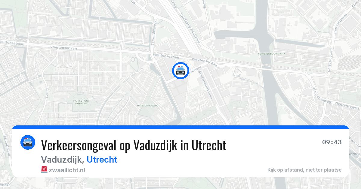 Verkeersongeval op Vaduzdijk in Utrecht — 9 jun 2026
