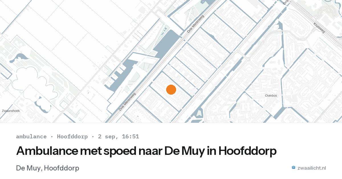Ambulance met spoed naar De Muy in Hoofddorp — 2 sep 2026