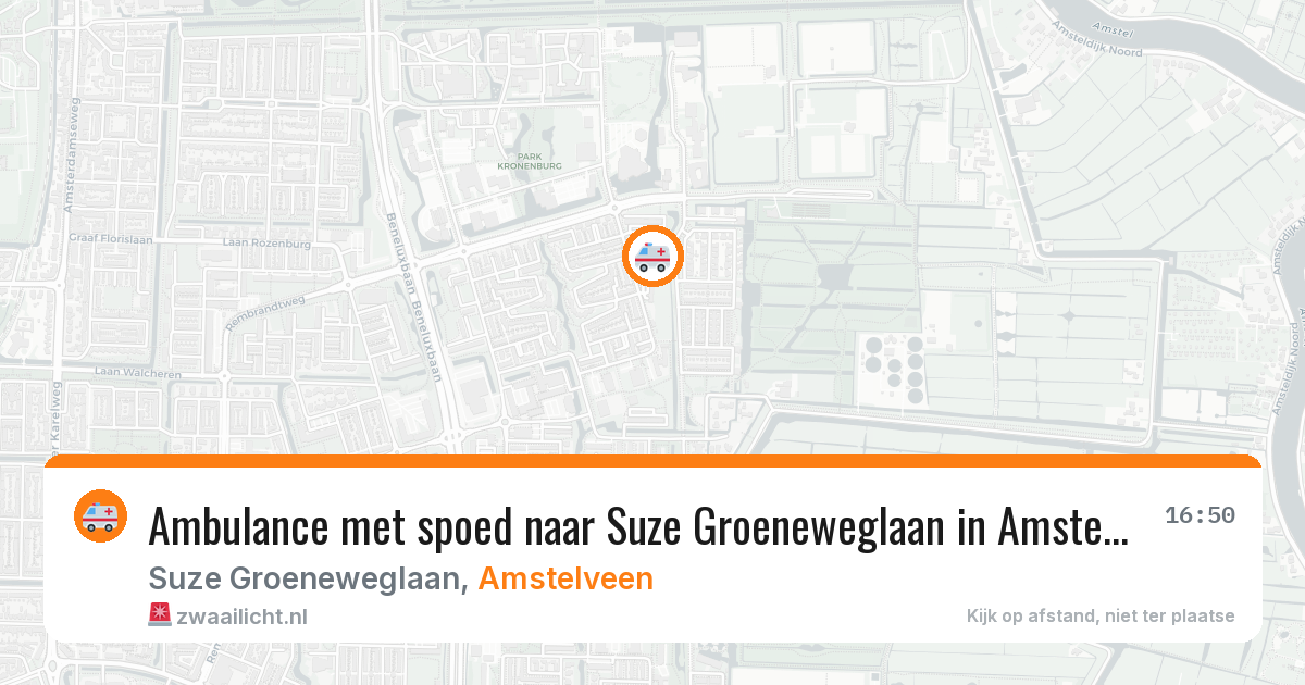 Ambulance met spoed naar Suze Groeneweglaan in Amstelveen — 26 jul 2026