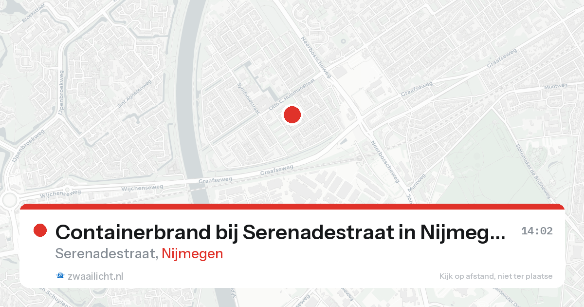 Containerbrand bij Serenadestraat in Nijmegen — 15 aug 2026