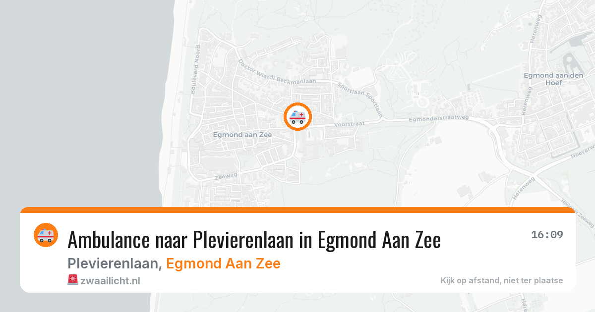Ambulance naar Plevierenlaan in Egmond Aan Zee — 14 jun 2026