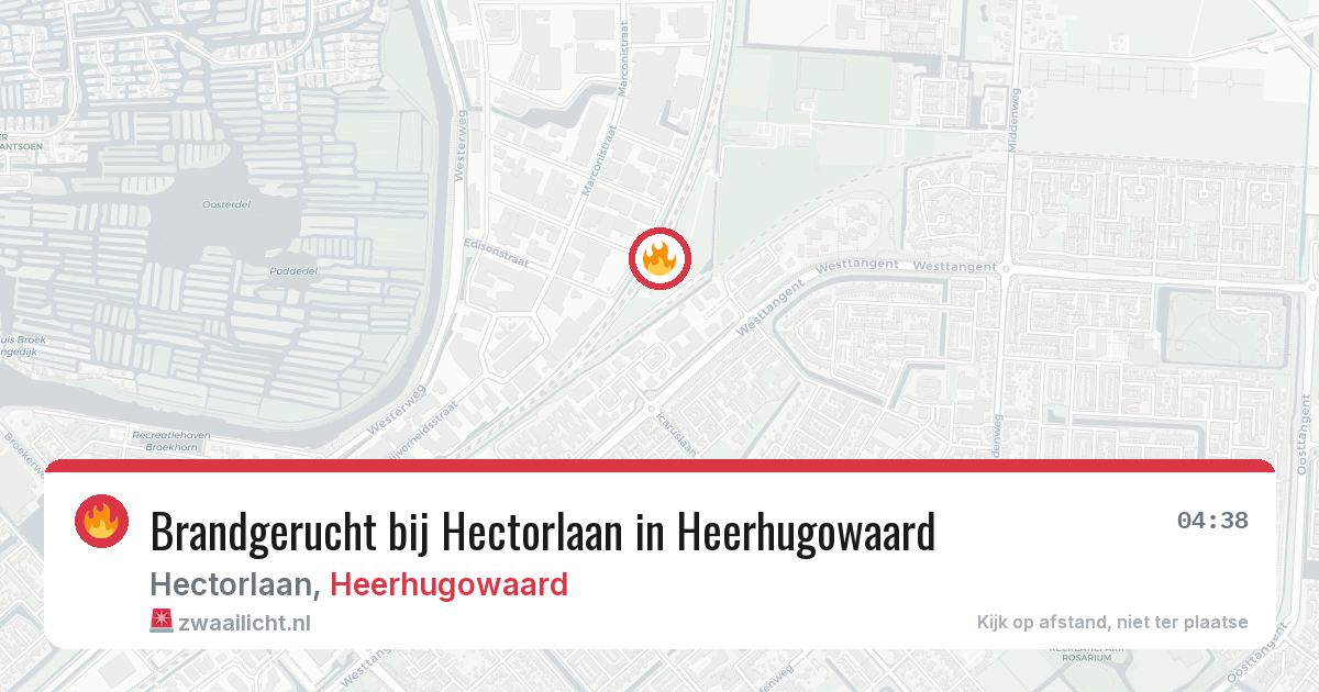 Brandgerucht bij Hectorlaan in Heerhugowaard — 21 jul 2026