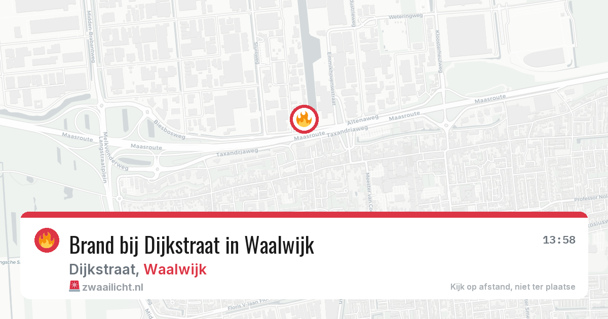 Brand bij Dijkstraat in Waalwijk — 6 jun 2026