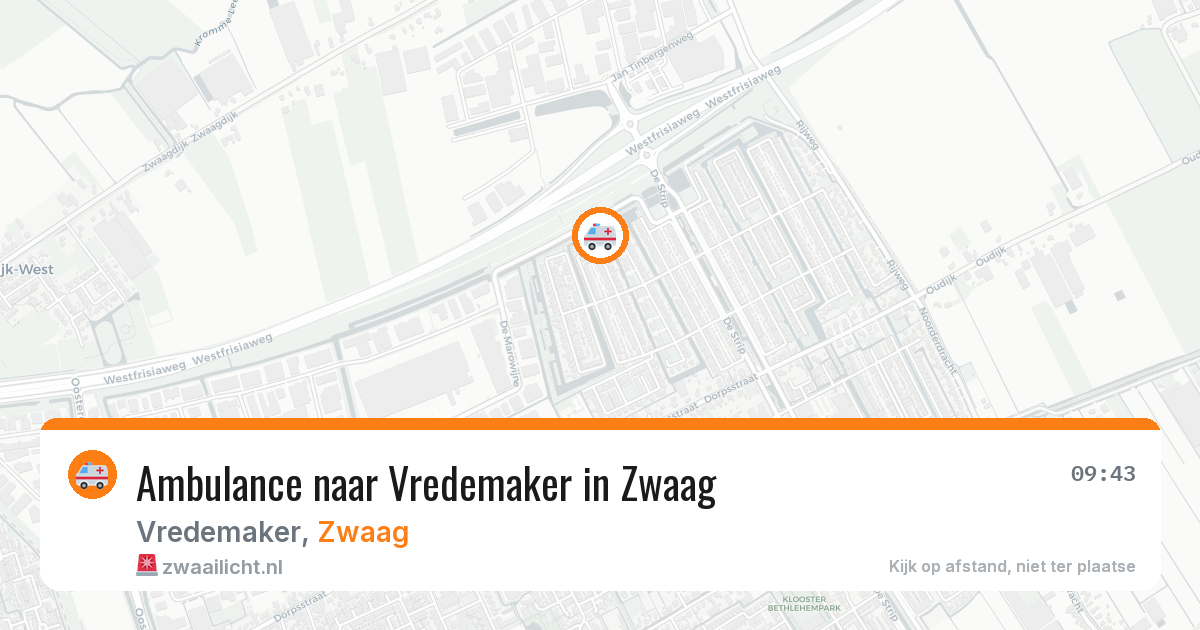 Ambulance naar Vredemaker in Zwaag — 4 jul 2026