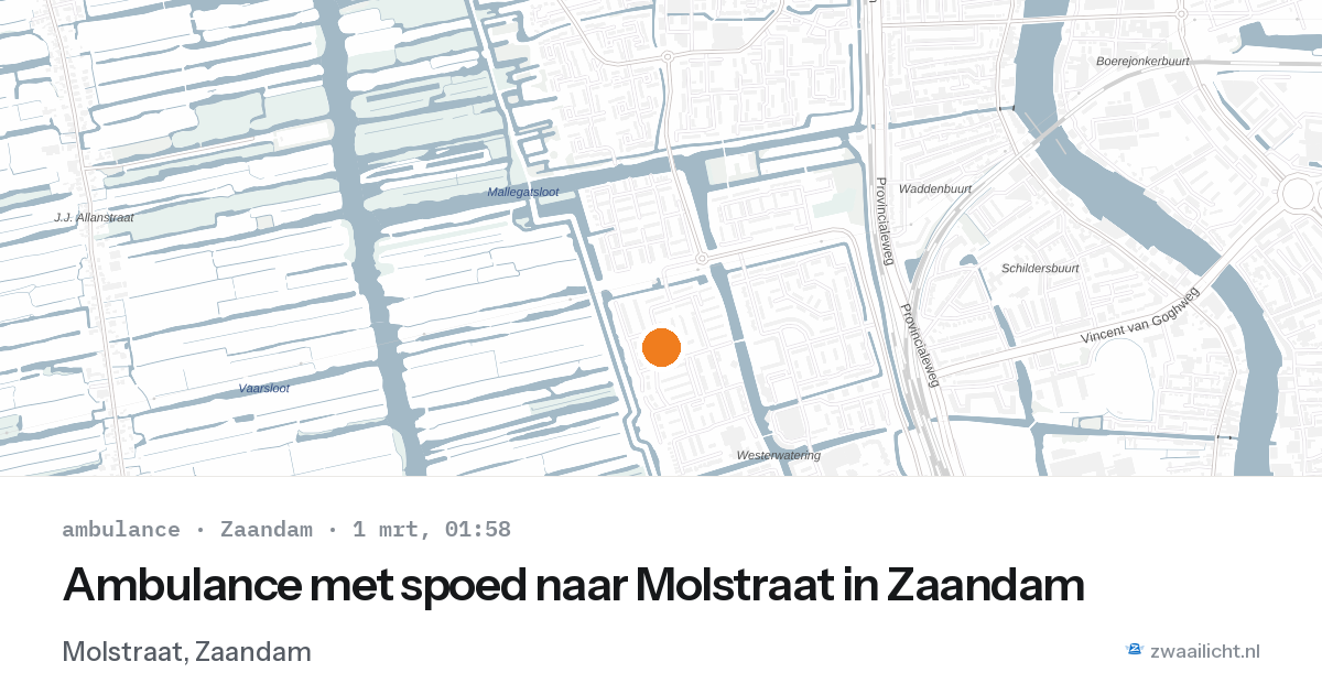 Ambulance met spoed naar Molstraat in Zaandam — 1 mrt 2026