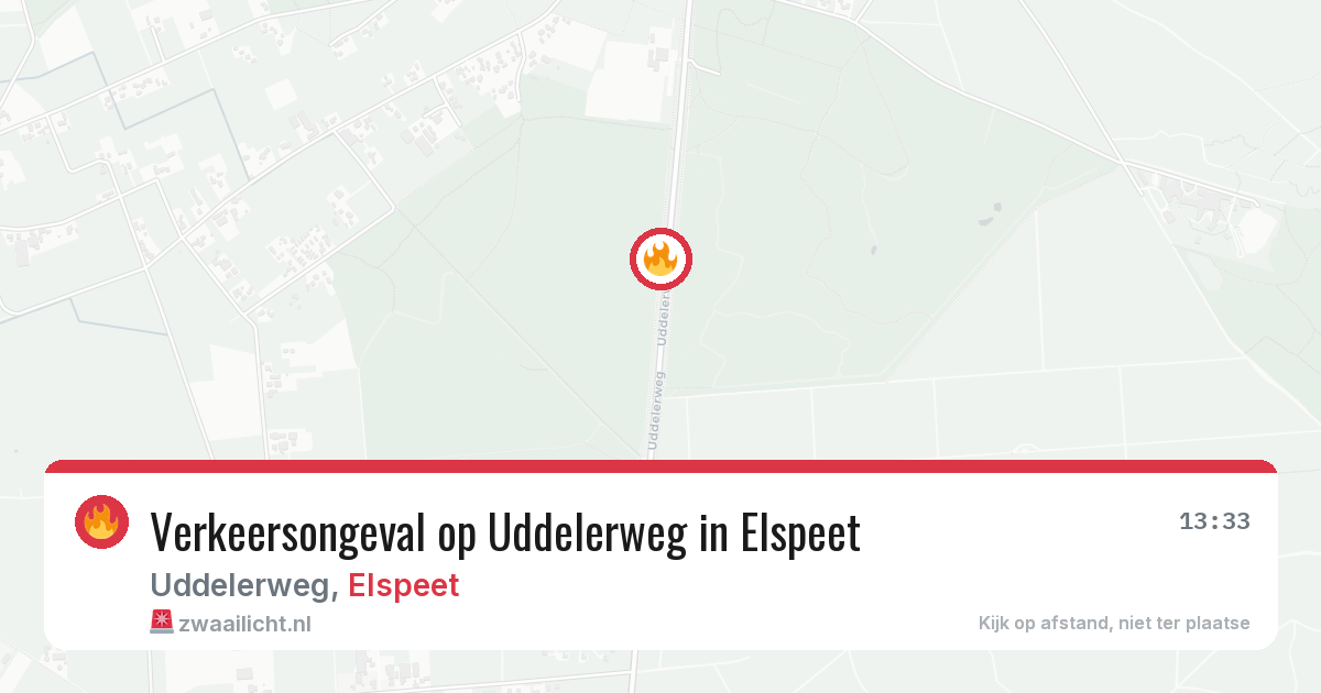 Verkeersongeval op Uddelerweg in Elspeet — 9 jul 2026