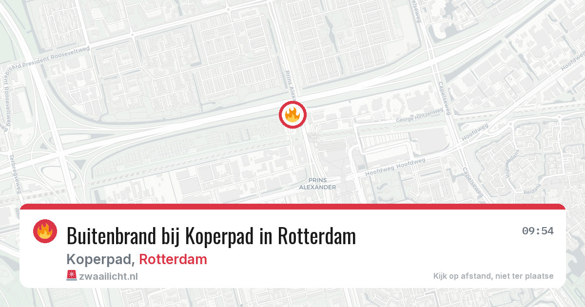 Buitenbrand bij Koperpad in Rotterdam — 10 aug 2026