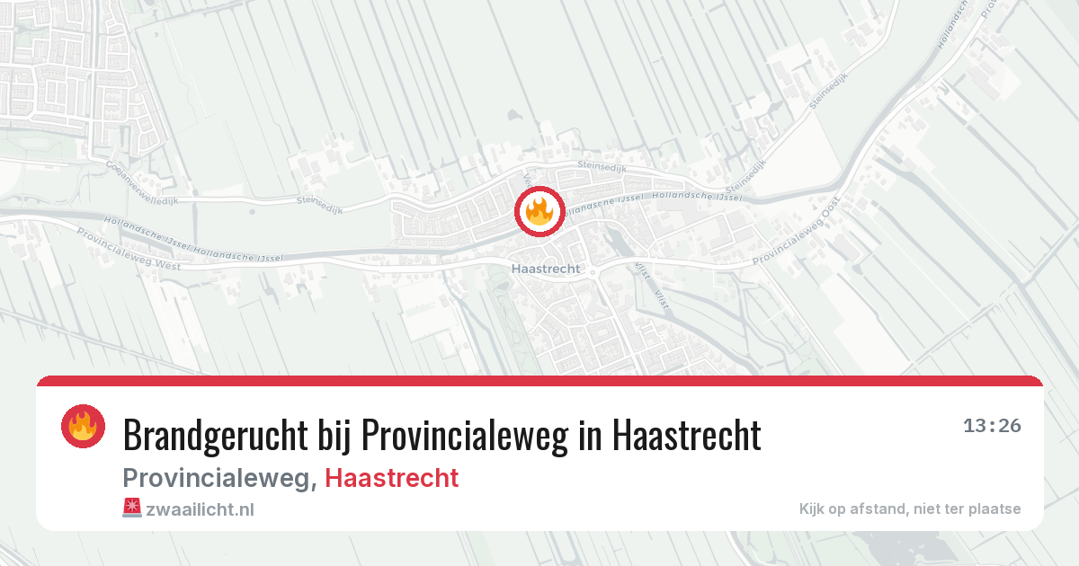 Brandgerucht bij Provincialeweg in Haastrecht — 20 jun 2026