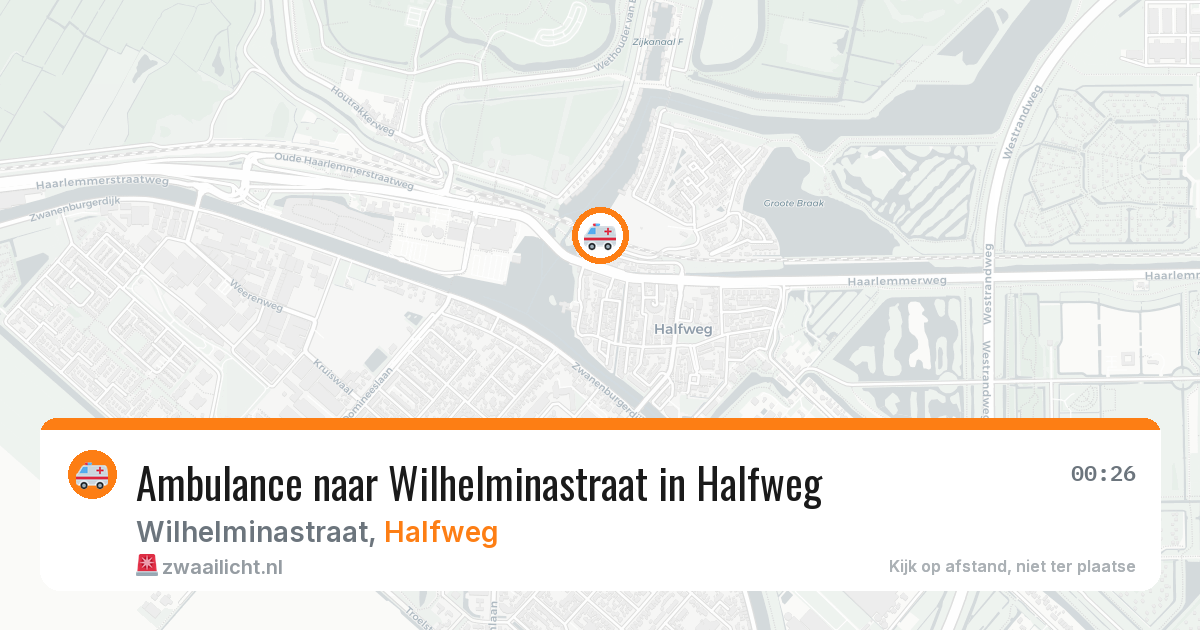 Ambulance naar Wilhelminastraat in Halfweg — 9 aug 2026