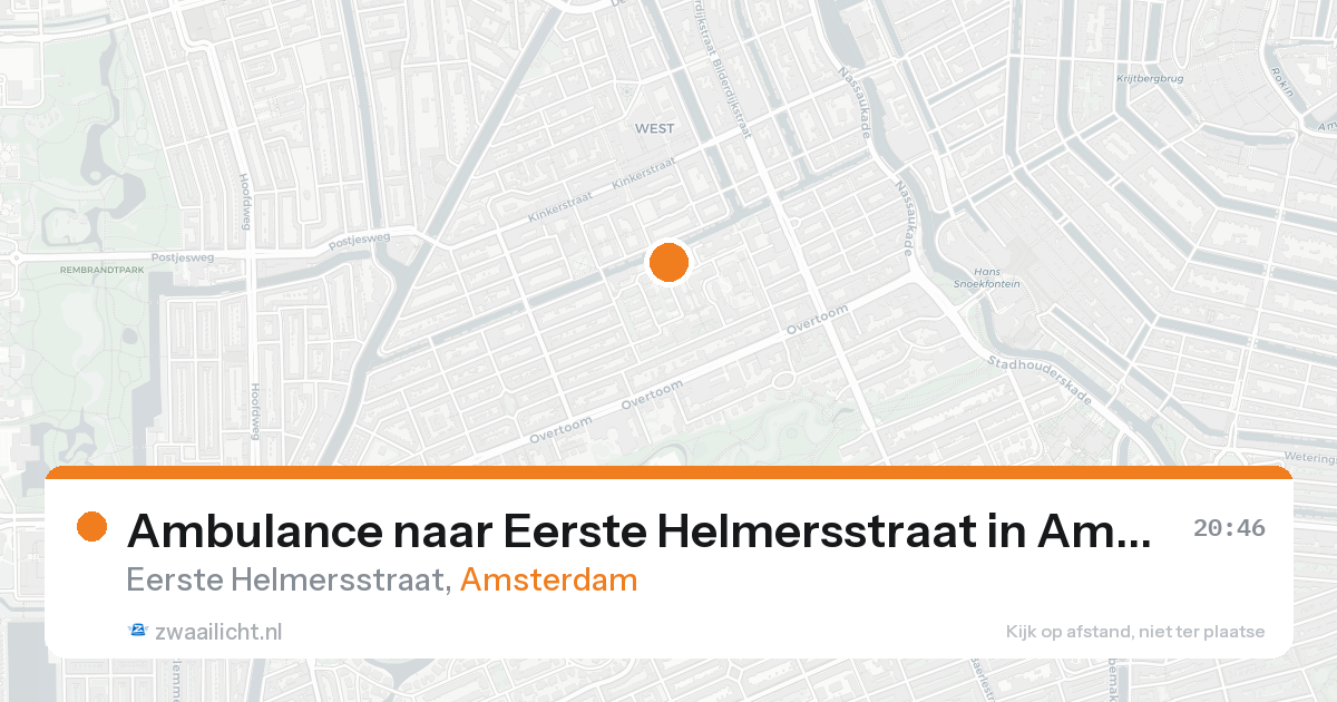 Ambulance naar Eerste Helmersstraat in Amsterdam — 21 aug 2026