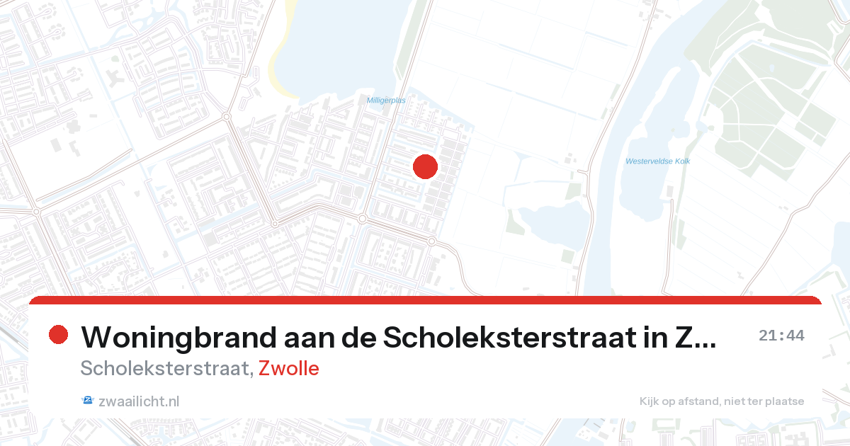 Woningbrand aan de Scholeksterstraat in Zwolle — 26 aug 2026