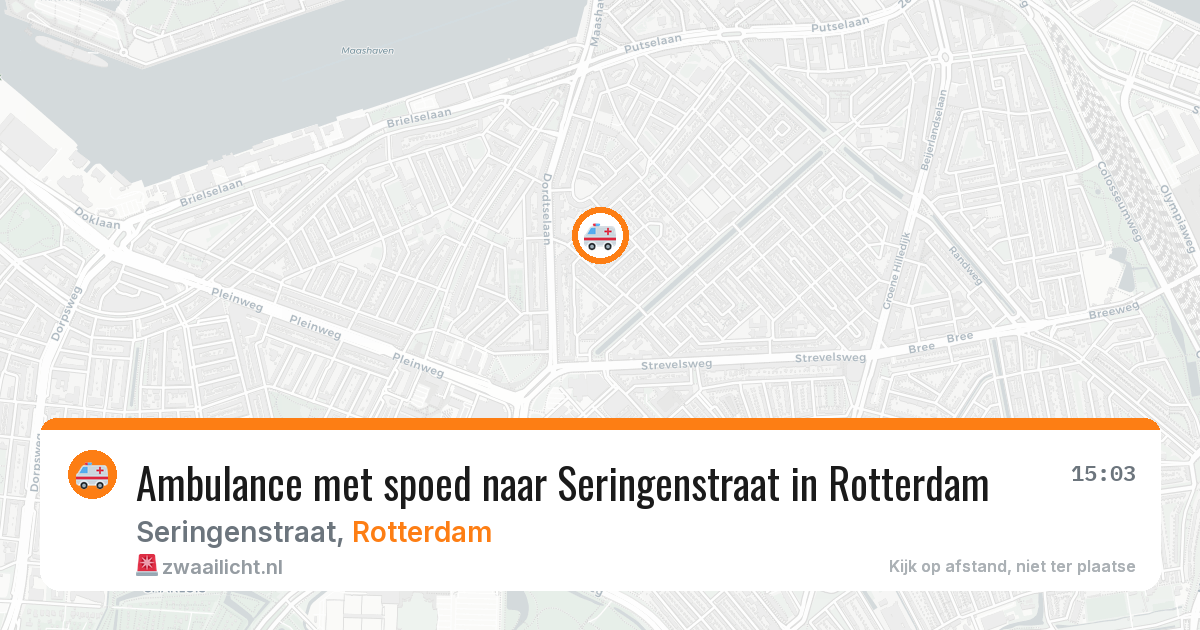 Ambulance met spoed naar Seringenstraat in Rotterdam — 25 apr 2026