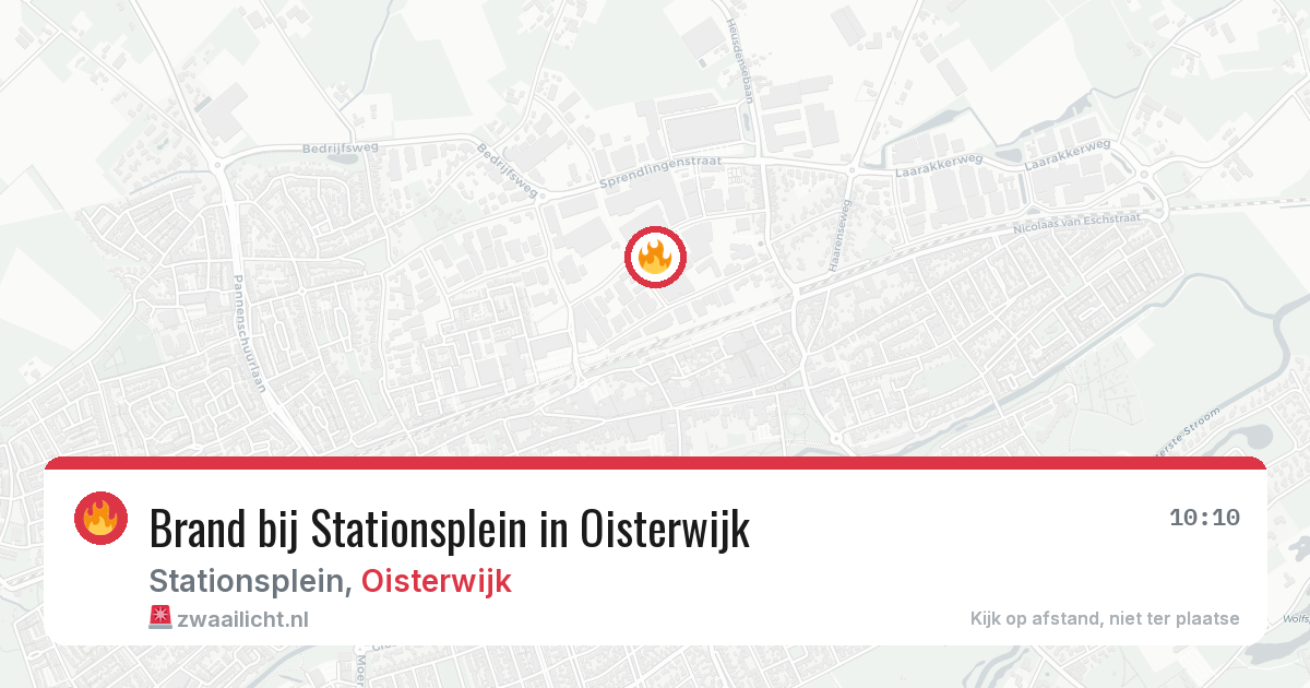 Brand bij Stationsplein in Oisterwijk — 26 jun 2026