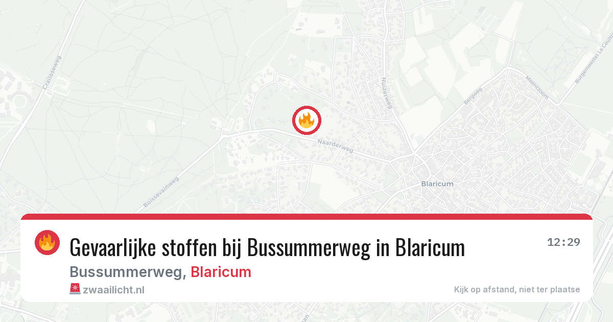 Gevaarlijke stoffen bij Bussummerweg in Blaricum — 15 mei 2026