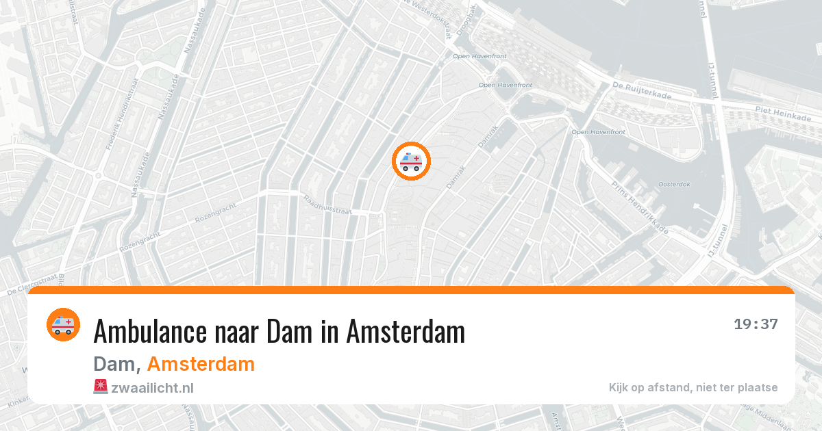 Ambulance naar Dam in Amsterdam — 20 jun 2026