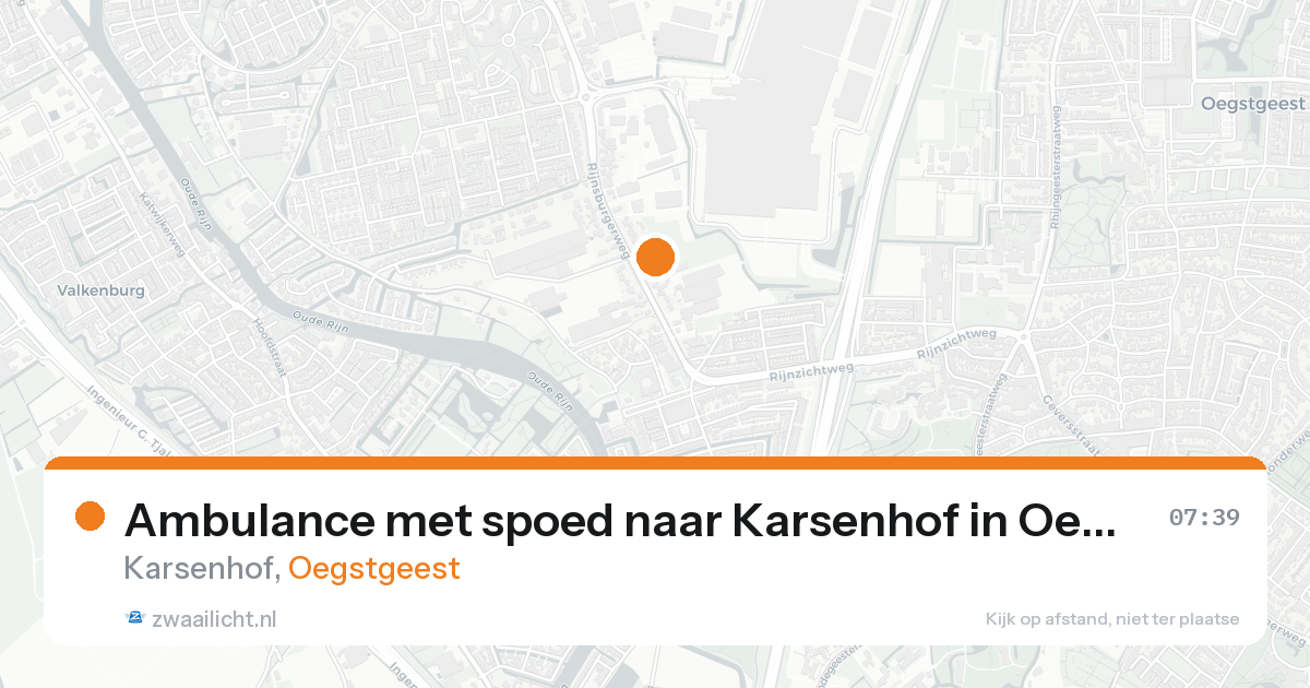 Ambulance met spoed naar Karsenhof in Oegstgeest — 22 aug 2026