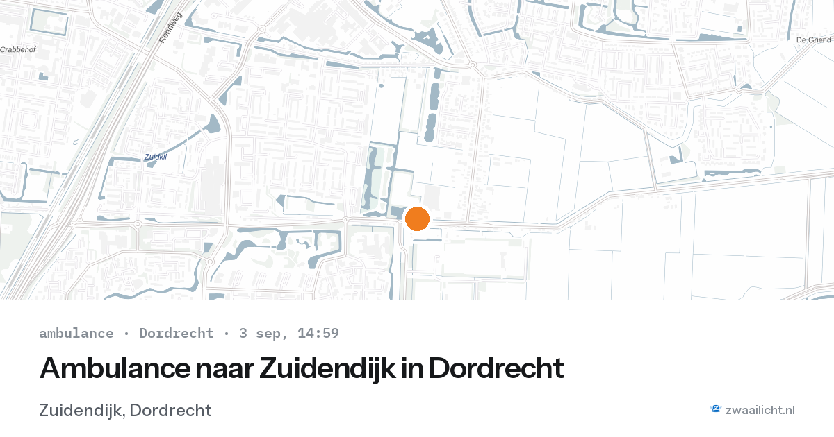 Ambulance naar Zuidendijk in Dordrecht — 3 sep 2026