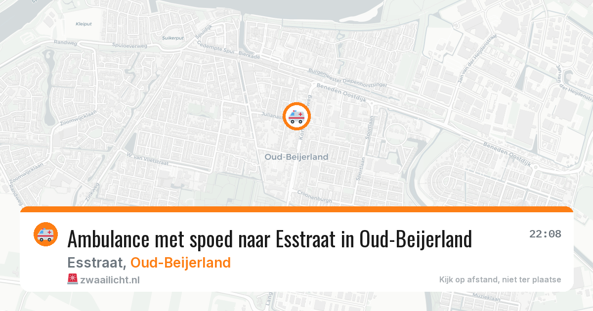 Ambulance met spoed naar Esstraat in Oud-Beijerland — 14 jun 2026