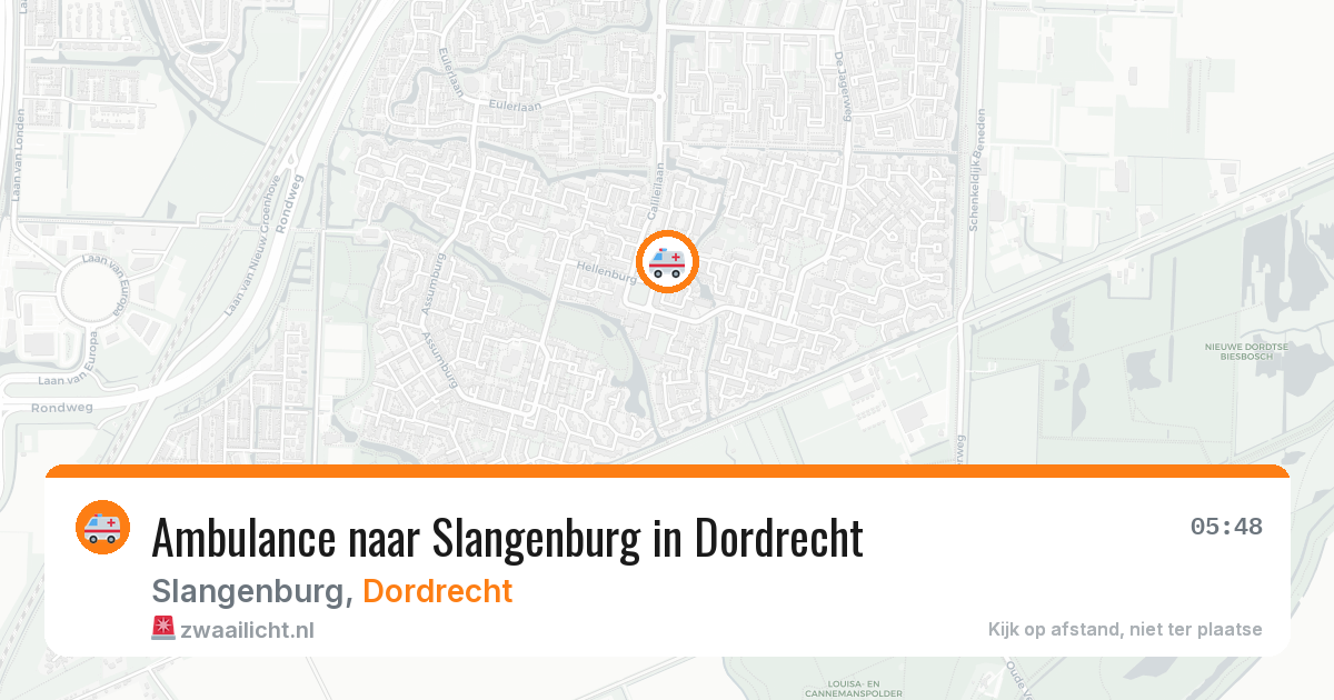 Ambulance naar Slangenburg in Dordrecht — 17 jun 2026