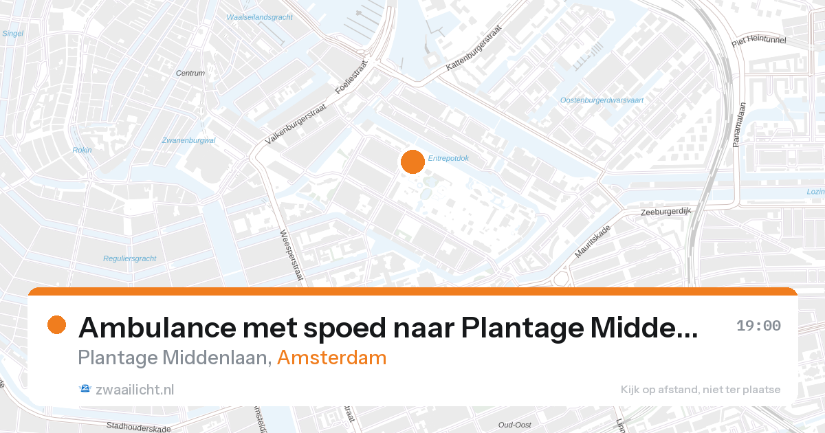 Ambulance met spoed naar Plantage Middenlaan in Amsterdam — 28 aug 2026